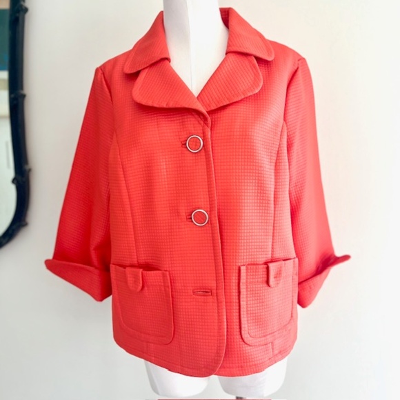 Joseph A. Qu'est ce Que c est Silk? Vintage  Orange Jacket - Picture 1 of 6